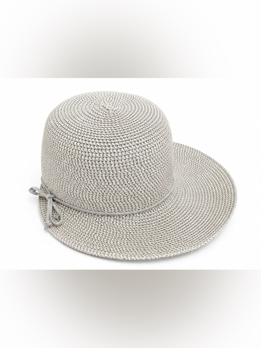 Nine West Foldable/Packable Gray Sun Hat  Light Gray. O/S